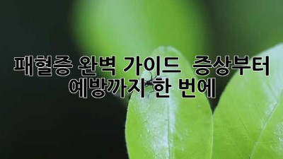 패혈증 완벽 가이드 🚨 증상부터 예방까지 한 번에!